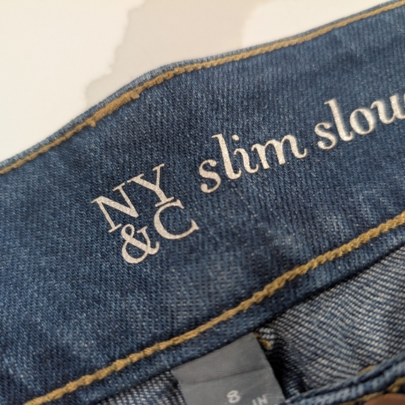 NY&C SLIM SLOUCH JEANS Excellent Condition Size 8 Dark Wash - Picture 7 of 10
